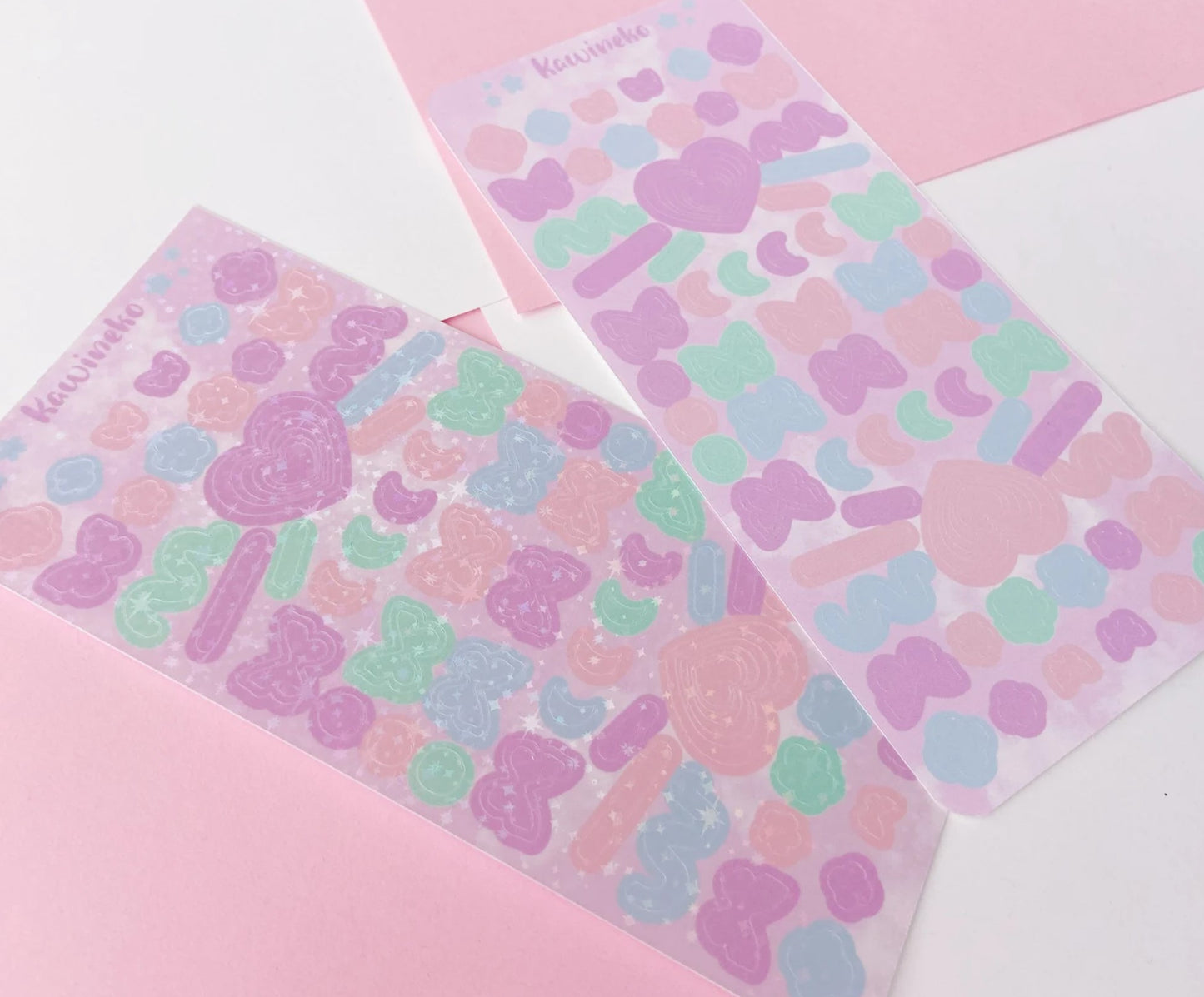 Pastel soft colors shapes and decos sticker sheet