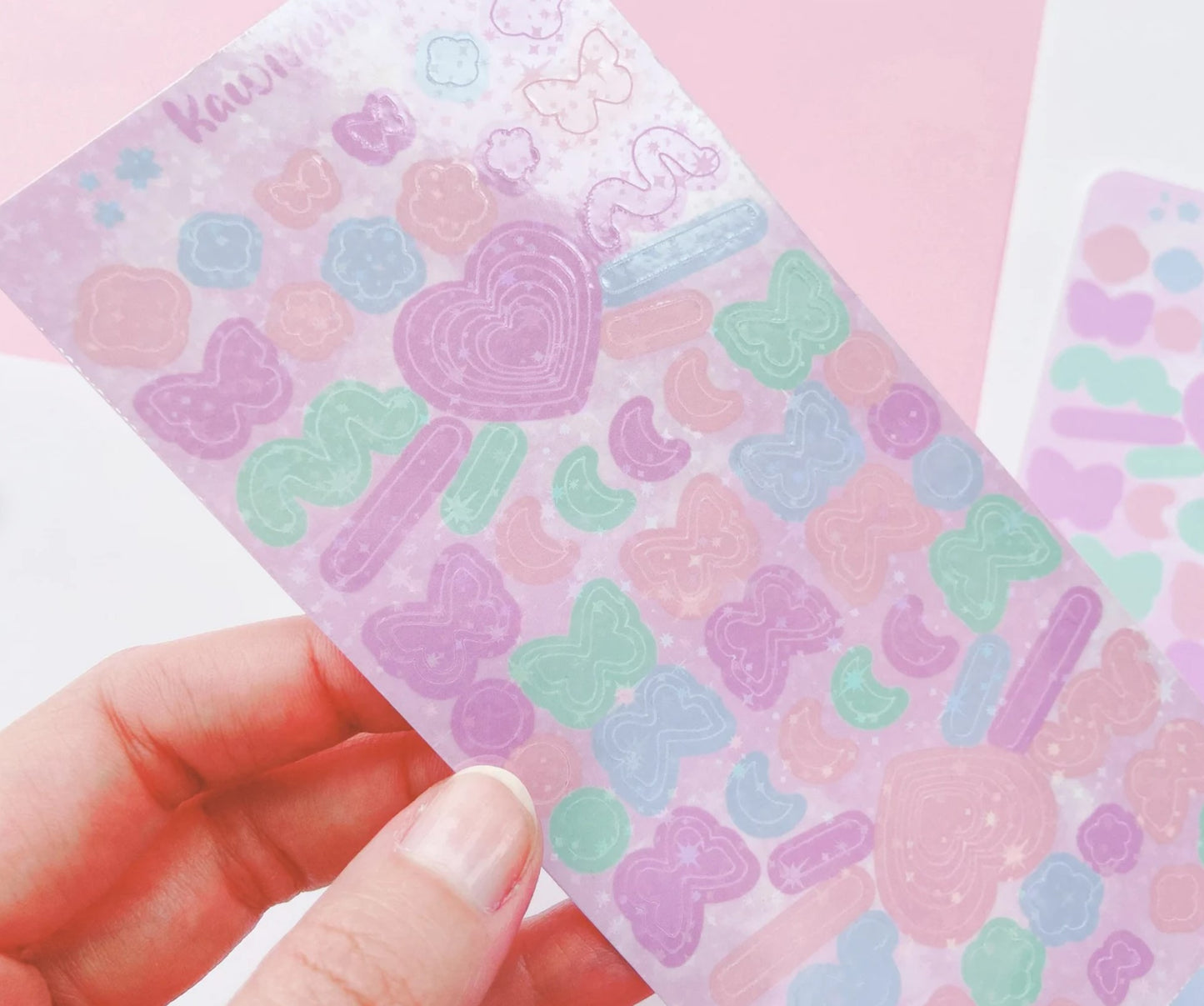 Pastel soft colors shapes and decos sticker sheet