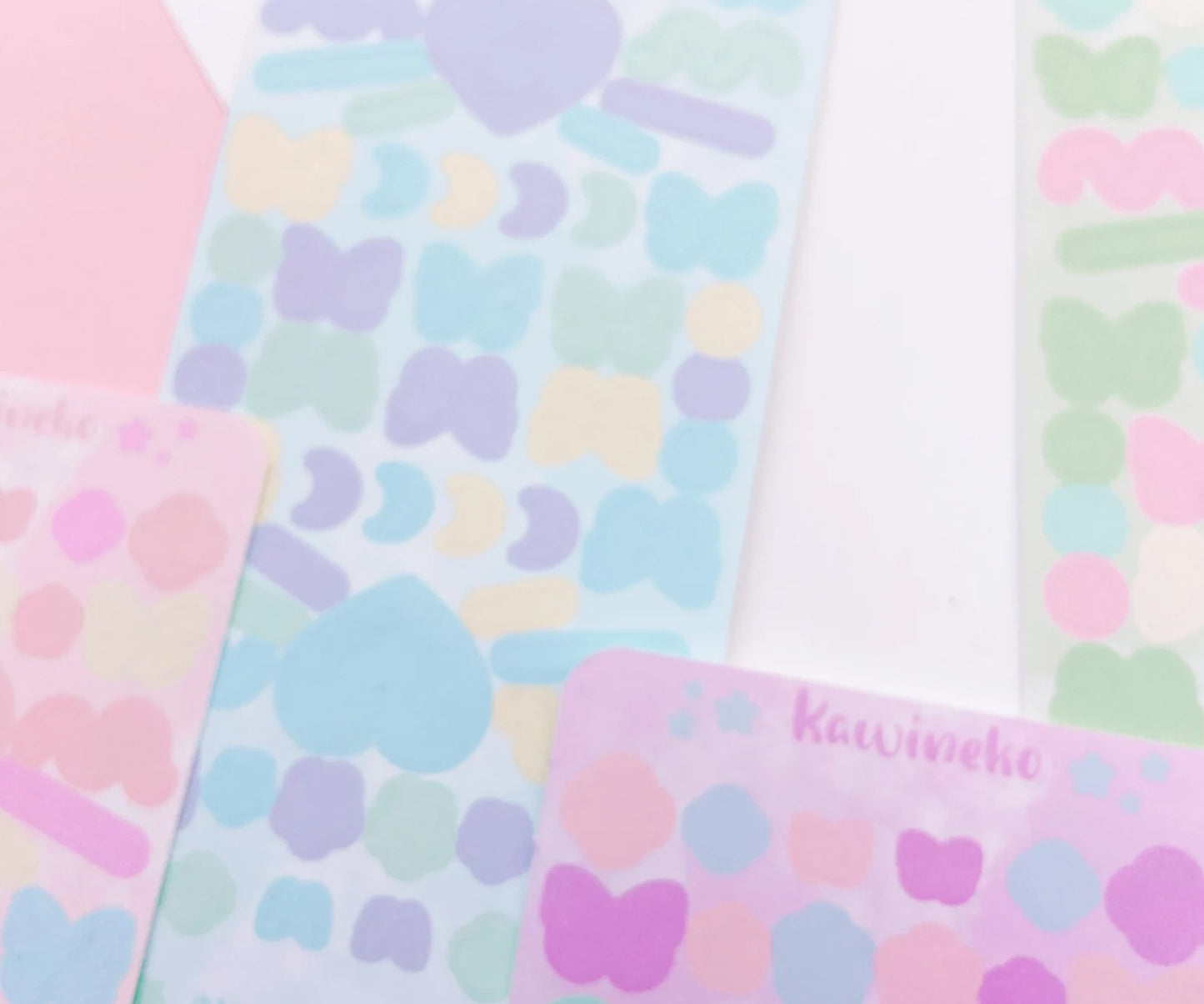 Pastel soft colors shapes and decos sticker sheet