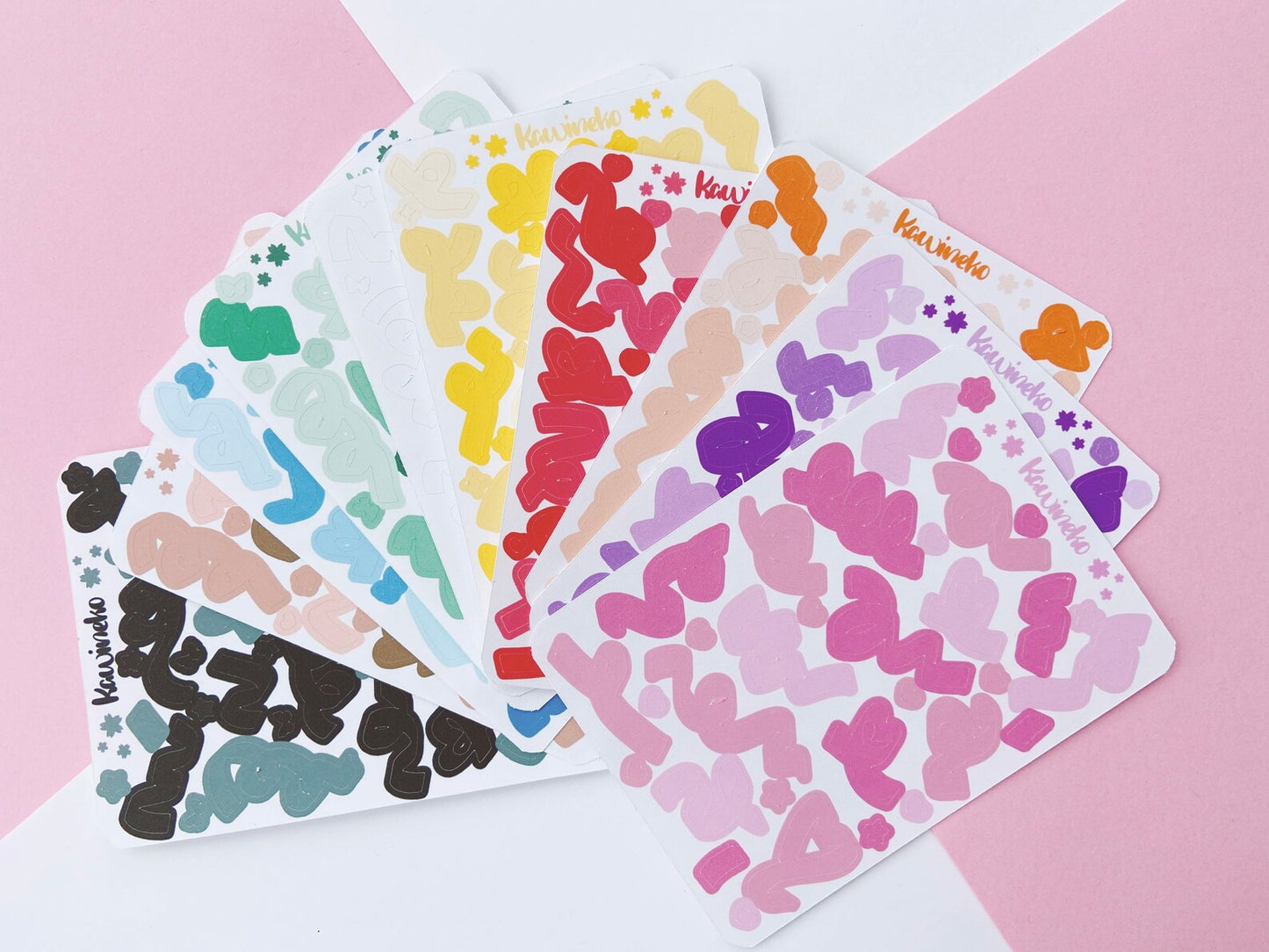 Colorful ribbons sticker sheets