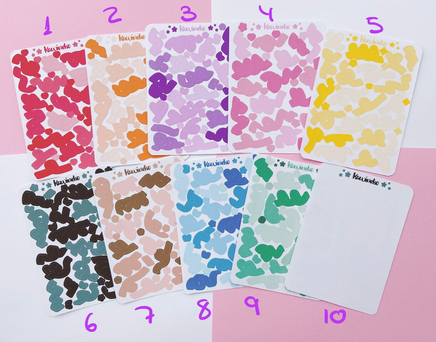 Colorful ribbons sticker sheets