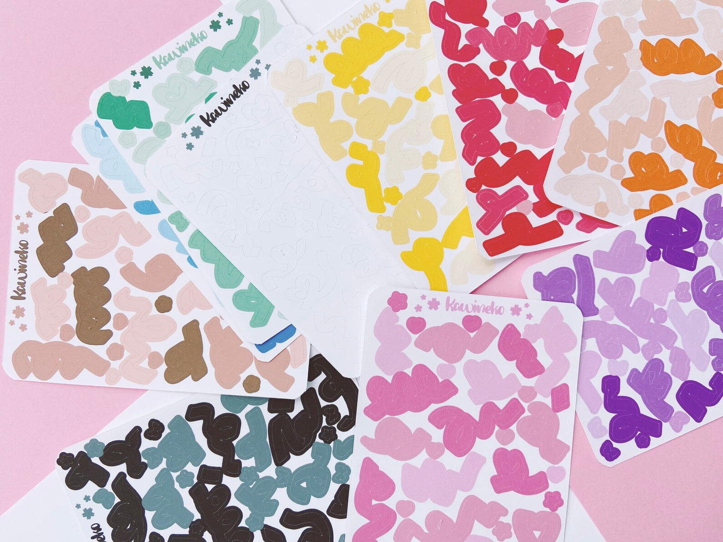 Colorful ribbons sticker sheets