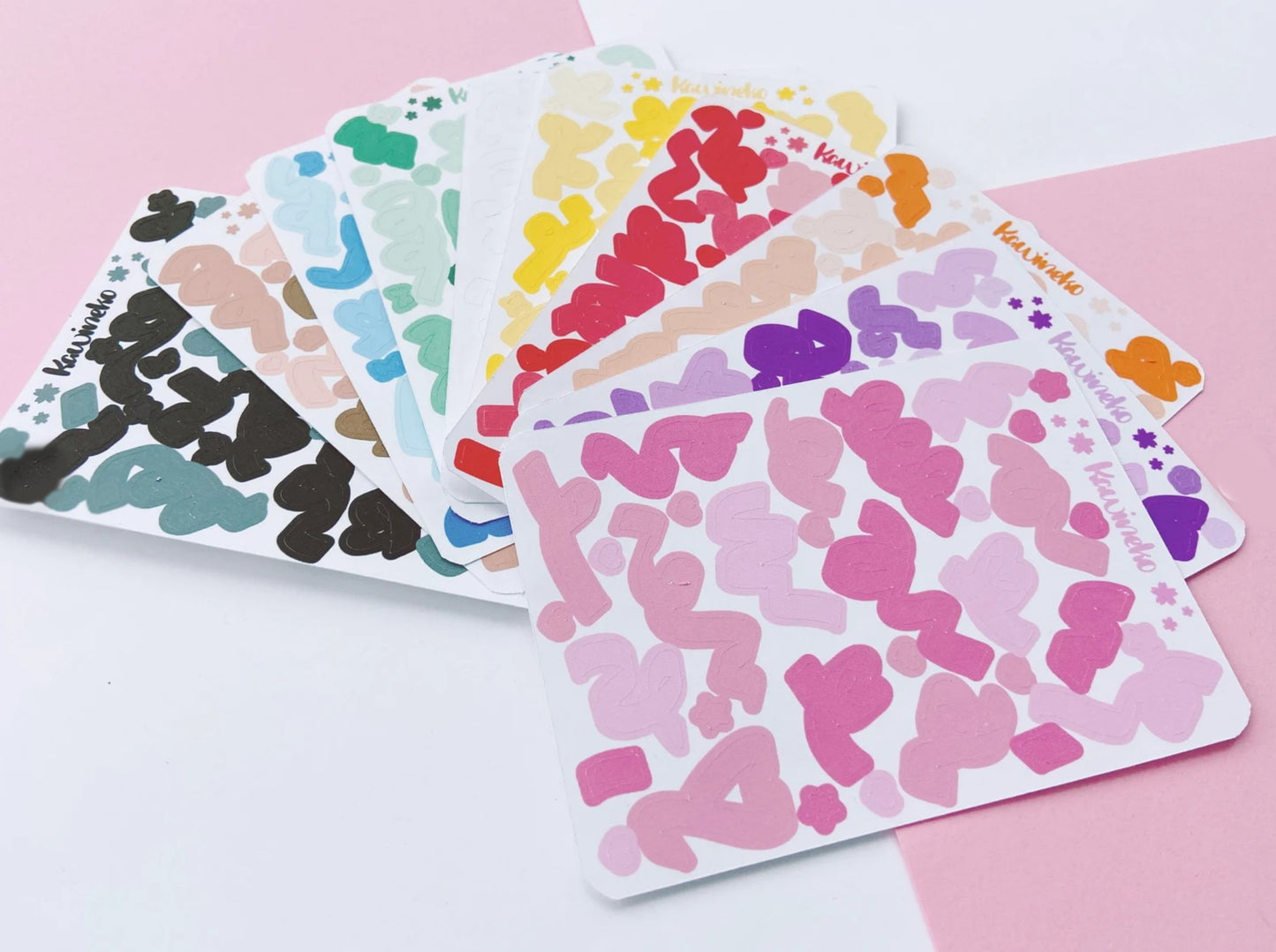 Colorful ribbons sticker sheets