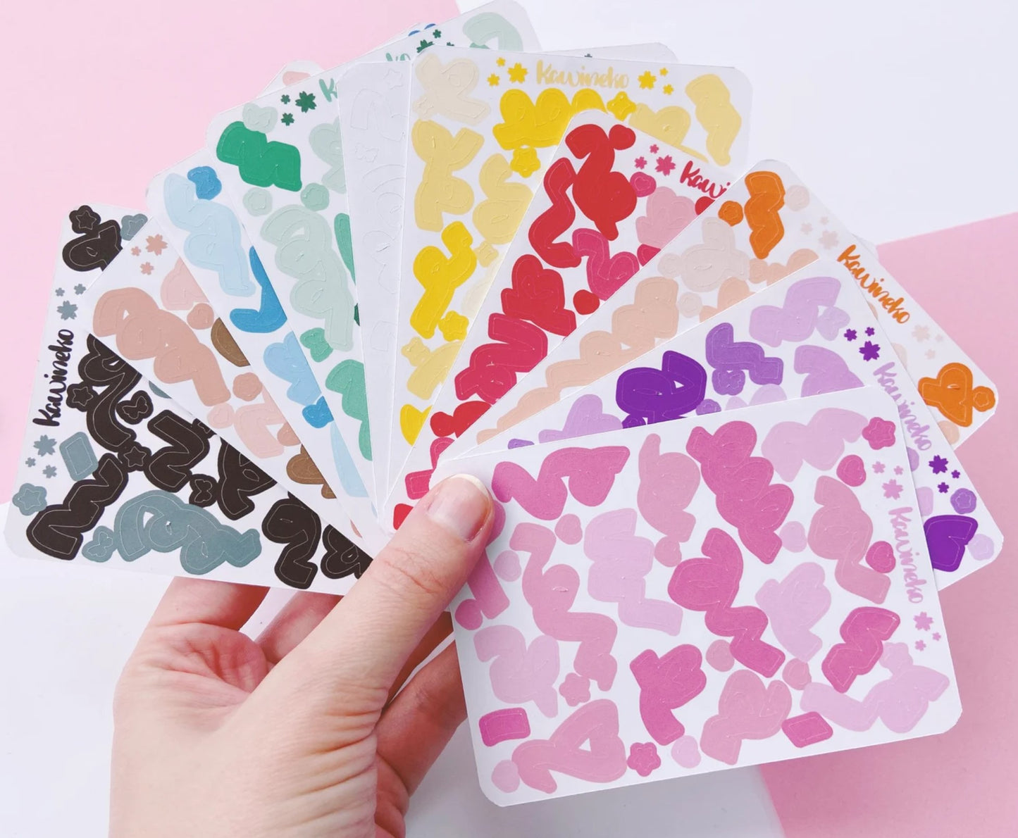 Colorful ribbons sticker sheets