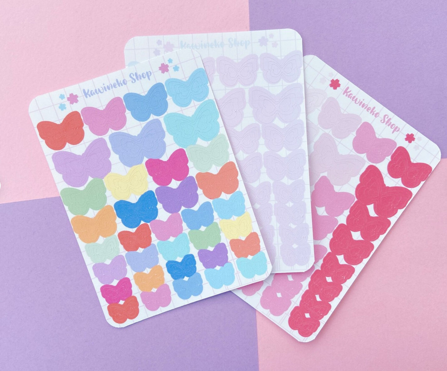 Butterflies concentric outline shapes stickers