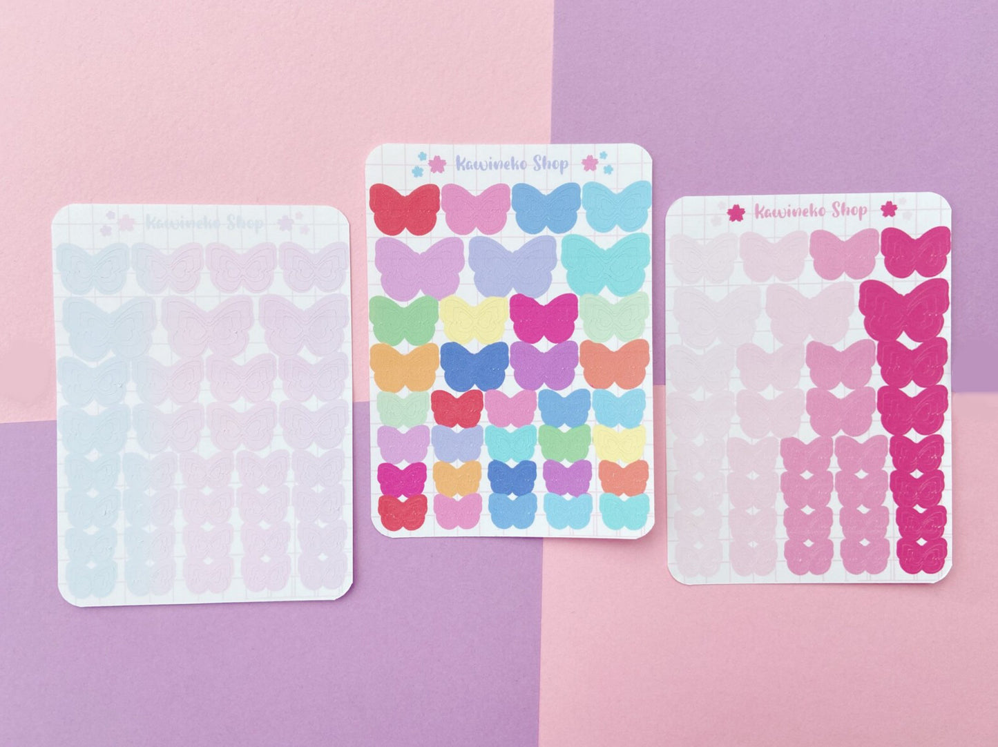 Butterflies concentric outline shapes stickers