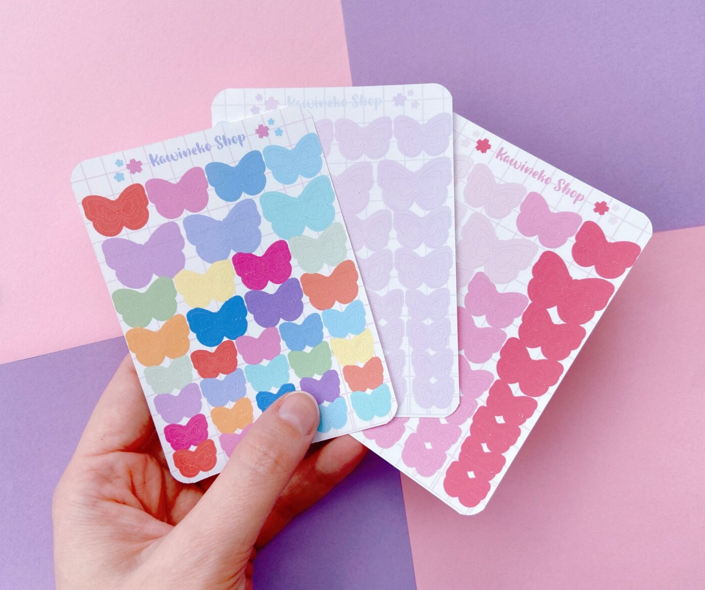 Butterflies concentric outline shapes stickers