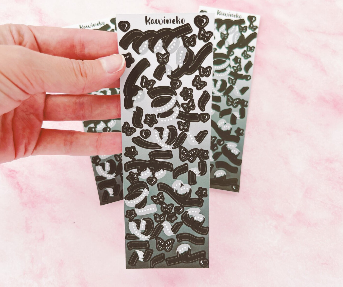 Black and grey Ribbons stickers