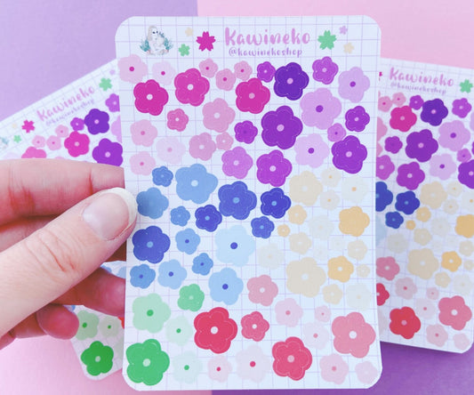 Colorful flower sticker sheets