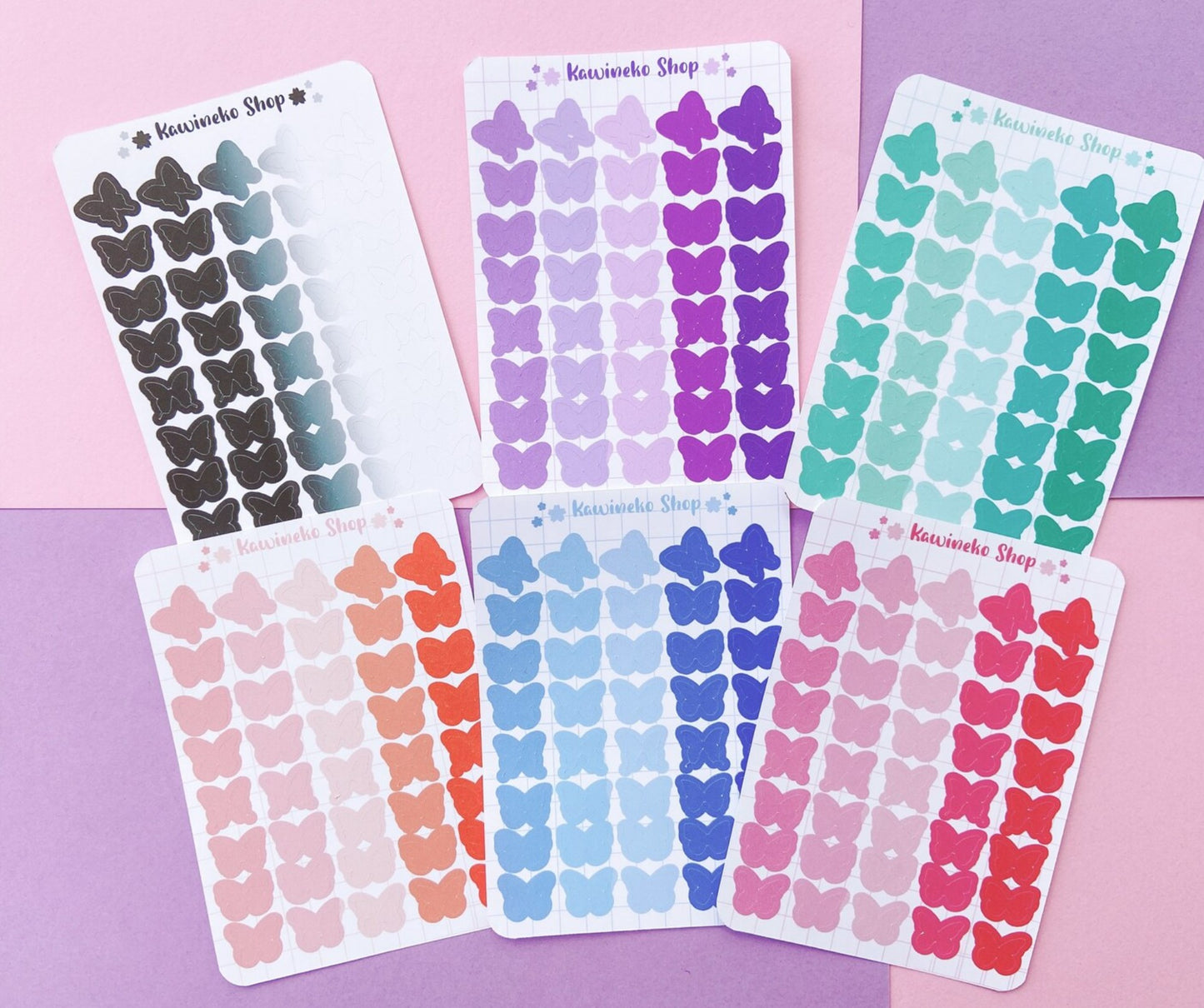 little butterflies shapes sticker sheets