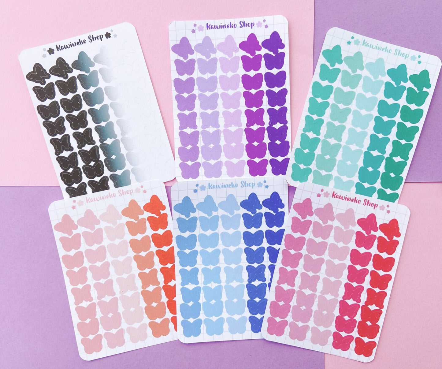 little butterflies shapes sticker sheets