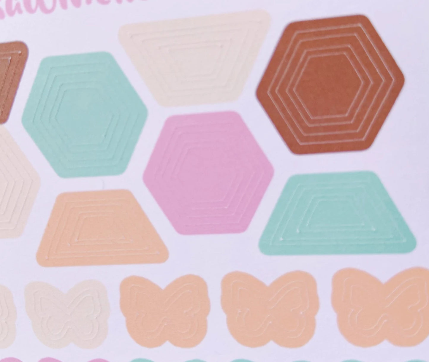 different shapes concentric outline color palette deco sticker sheets