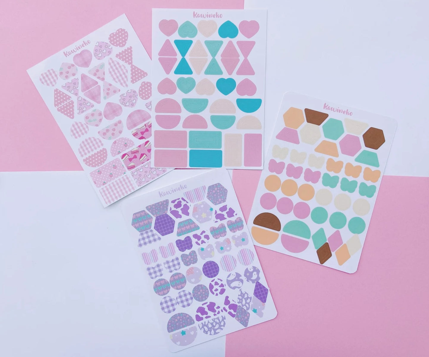 different shapes concentric outline color palette deco sticker sheets