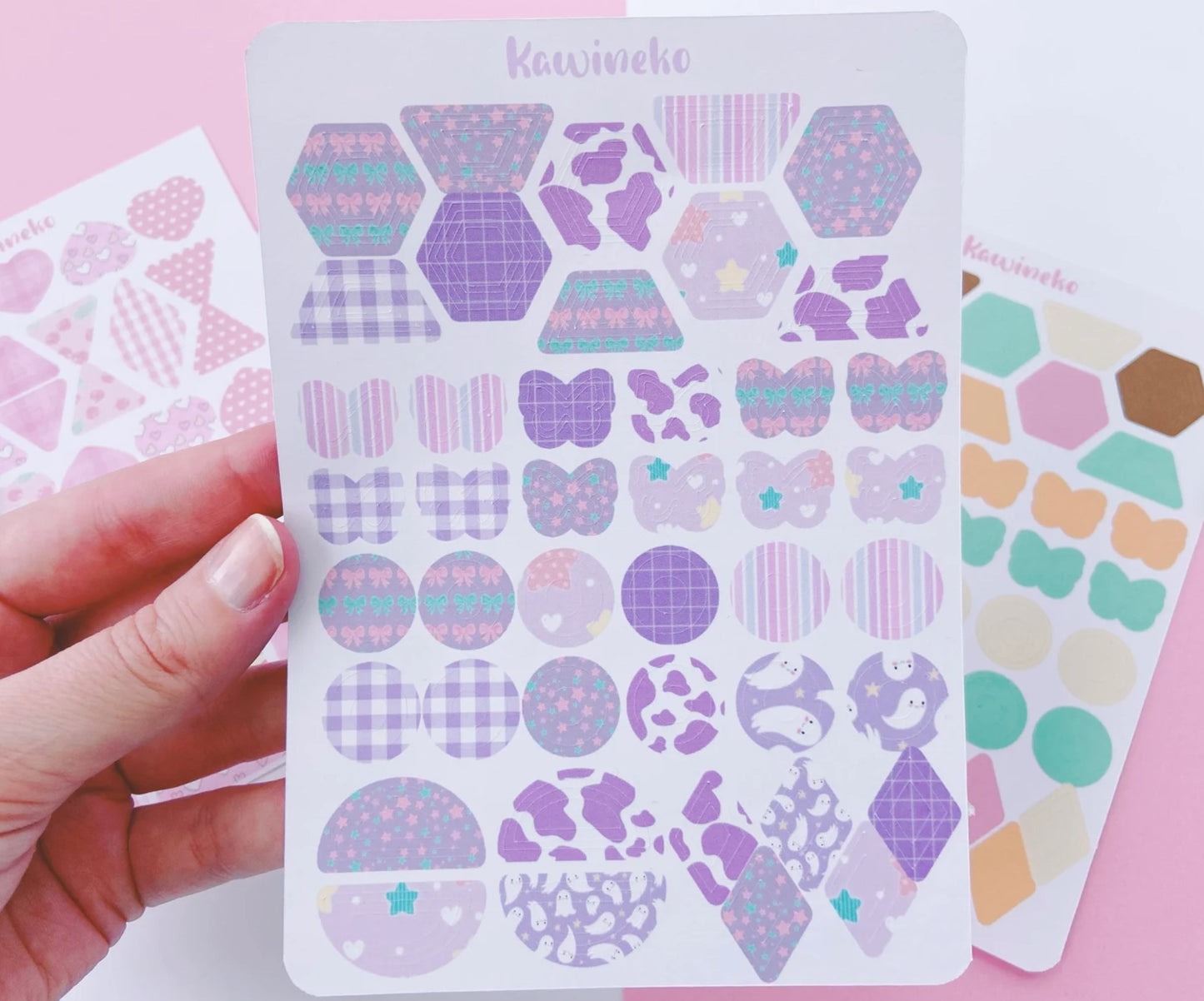 different shapes concentric outline color palette deco sticker sheets