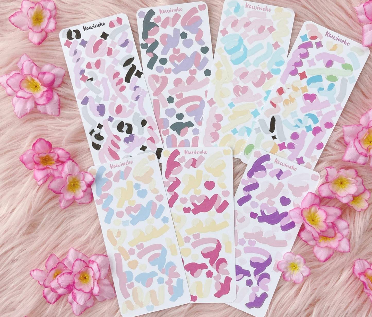 Ribbons with multi color sticker sheets