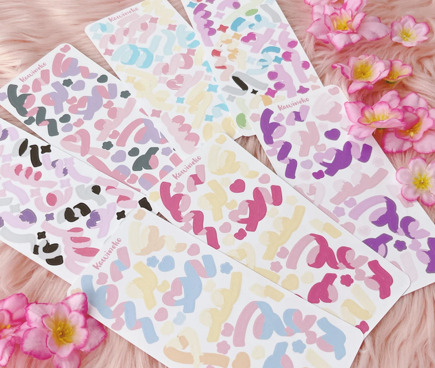 Ribbons with multi color sticker sheets