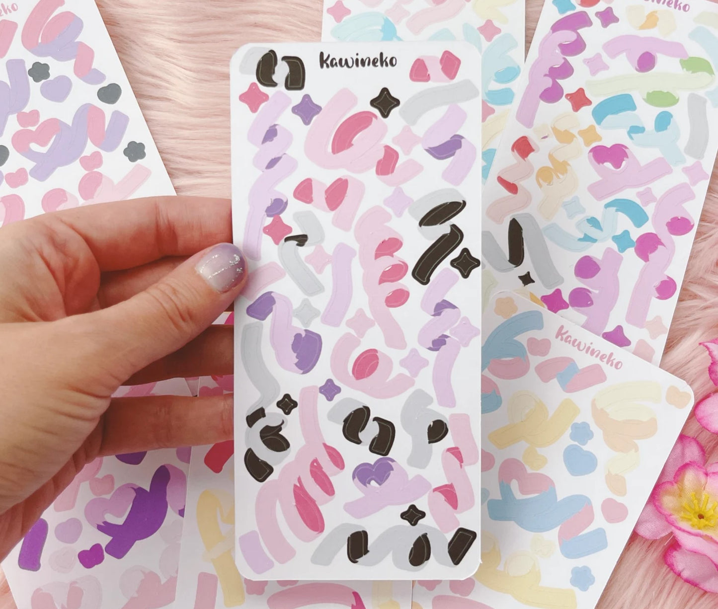 Ribbons with multi color sticker sheets