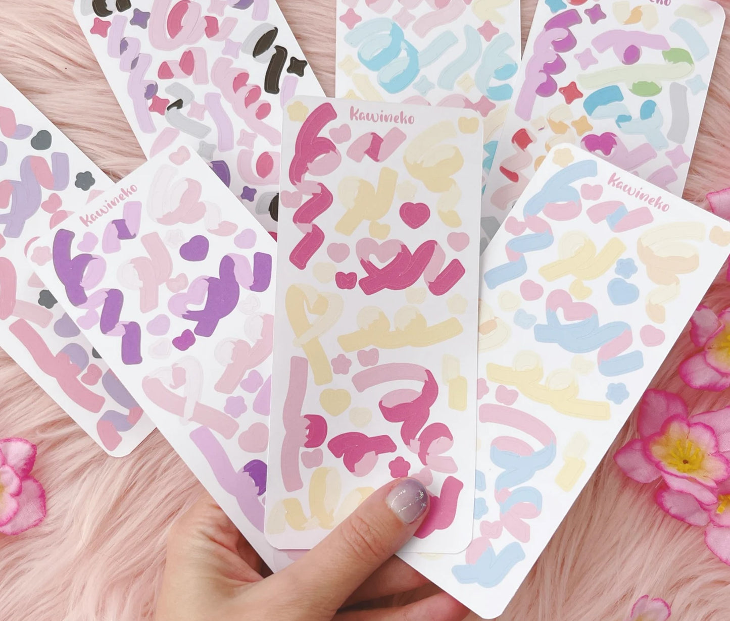 Ribbons with multi color sticker sheets