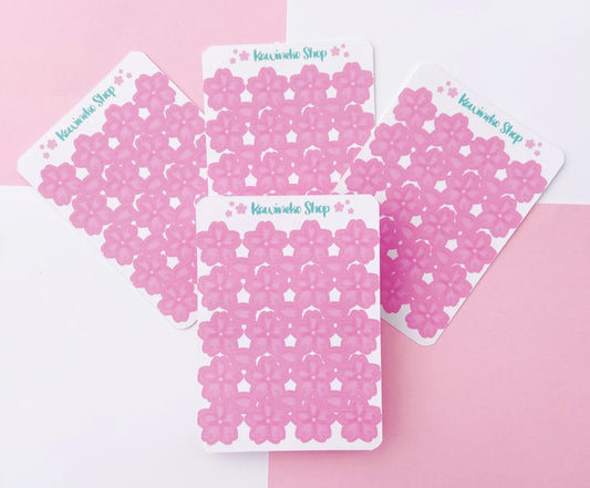 Pink sakura flower stickers