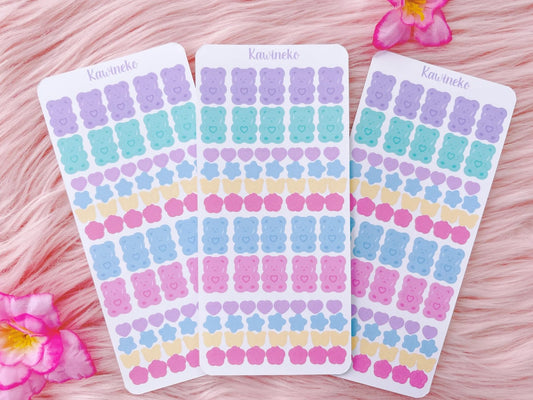 Gummy bears and decos sticker sheets