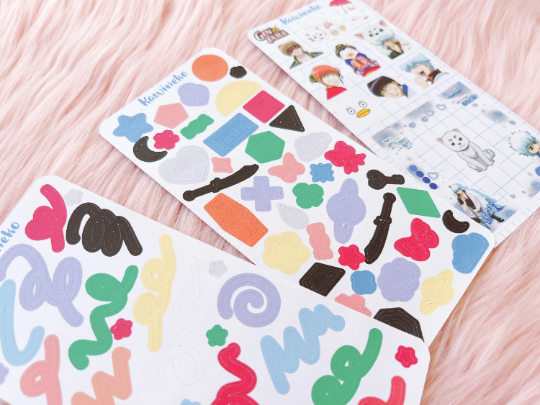 Gintama color palette deco bundle anime manga sticker