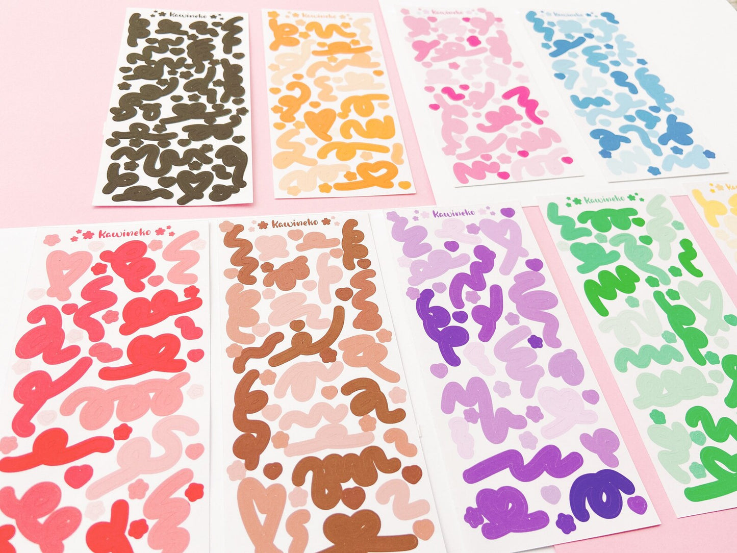 Colorful confetti stickers