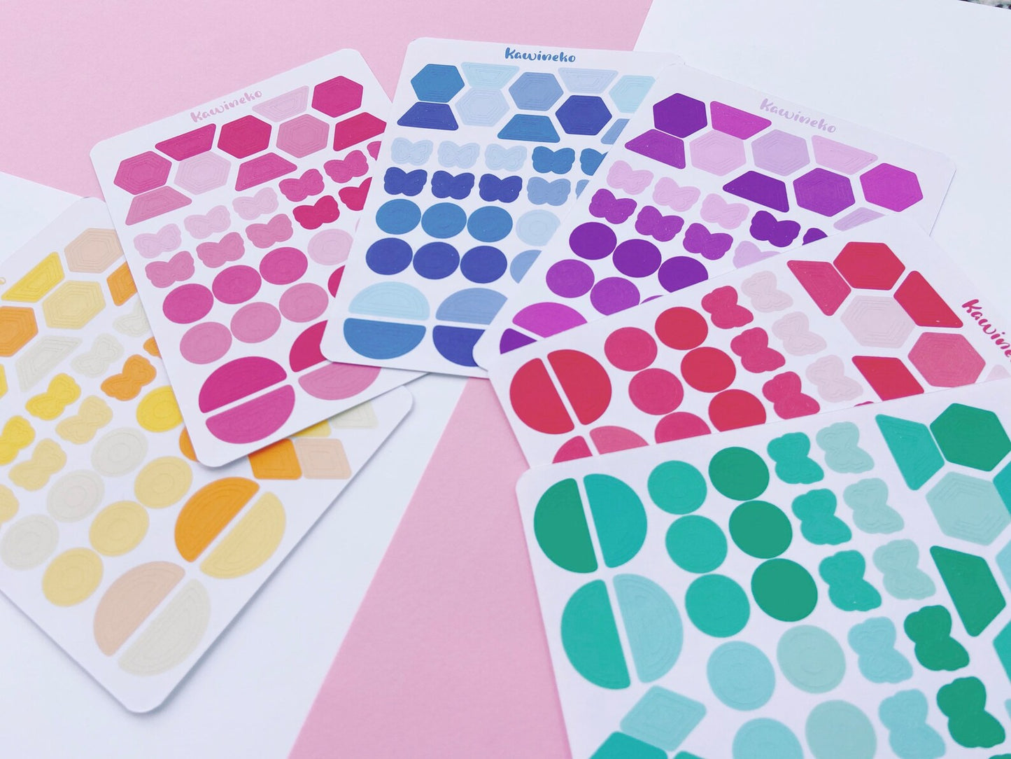 more Colorful outline shapes sticker sheets