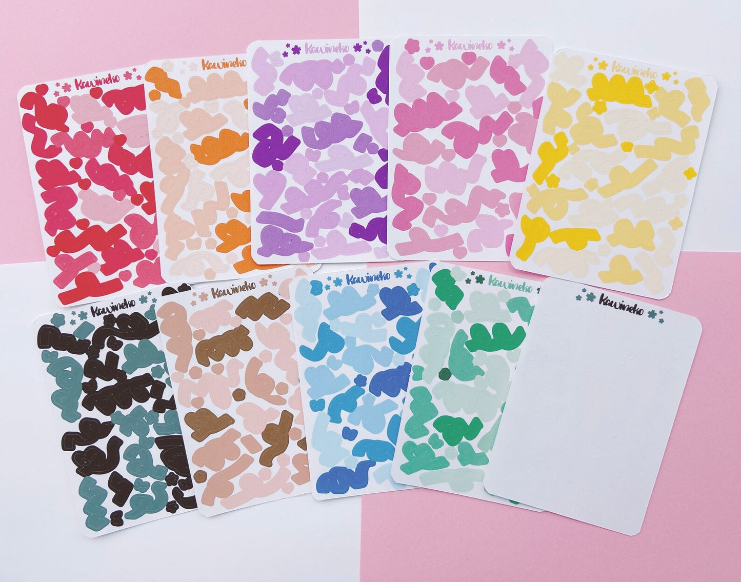 Colorful ribbons sticker sheets