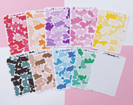 Colorful ribbons sticker sheets