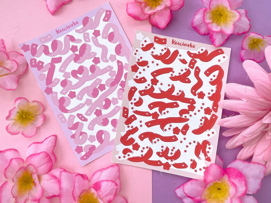 Valentine's Day ribbons stickers