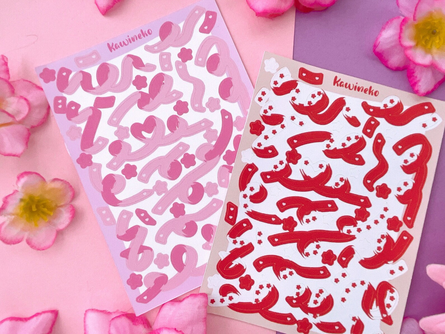 Valentine's Day ribbons stickers