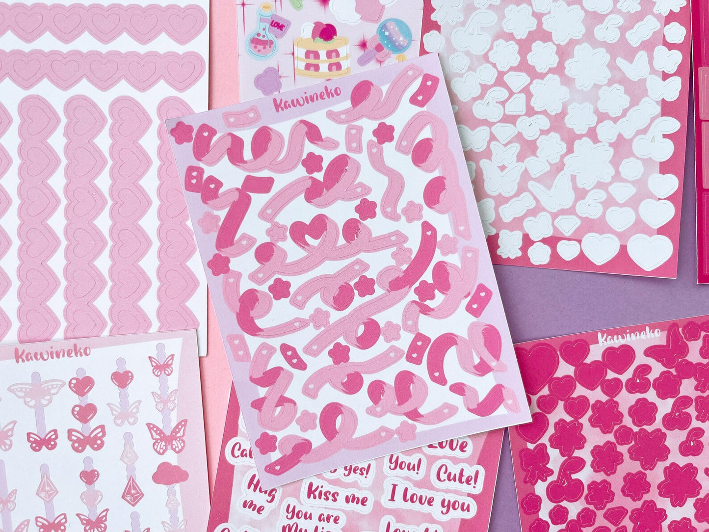 Valentine's Day ribbons stickers