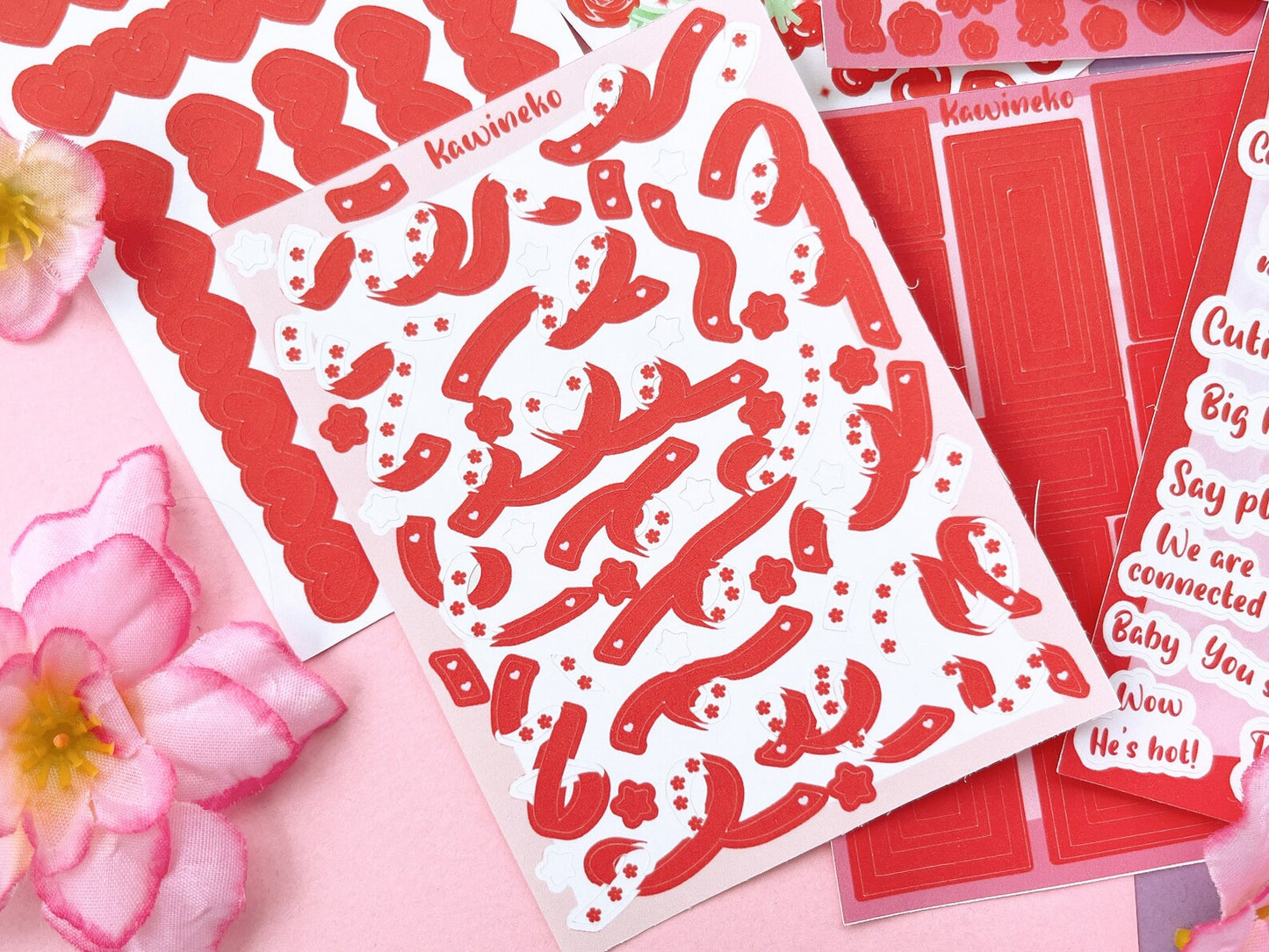 Valentine's Day ribbons stickers